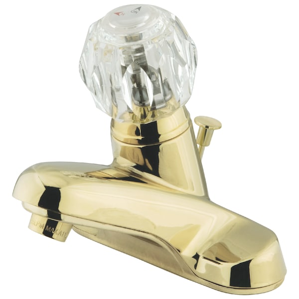 4" Centerset Bathroom Faucet, Polished Brass